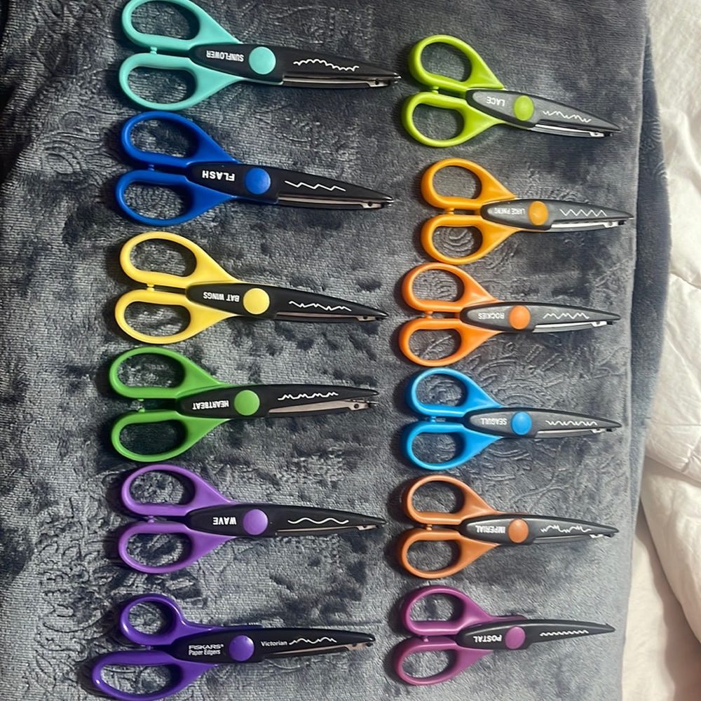 Set of 12 craft scissors